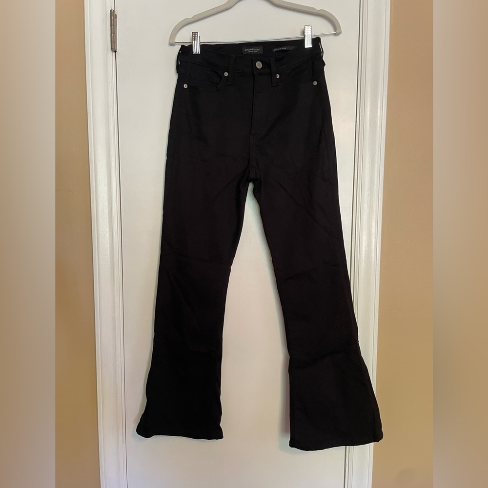 Banana Republic Black High Rise Flare Pants - petite